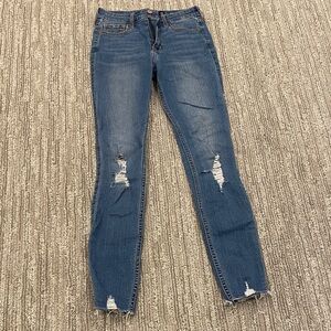 Hollister Blue Distressed Skinny Jeans